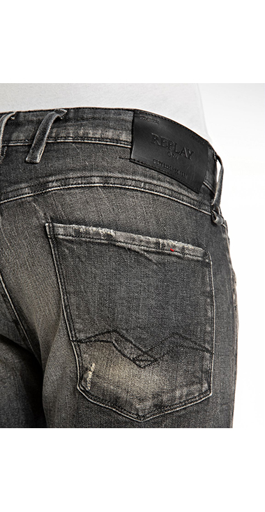 Aged Eco 5 year スーパースリムBRONNY パワーストレッチブラックデニム 詳細画像